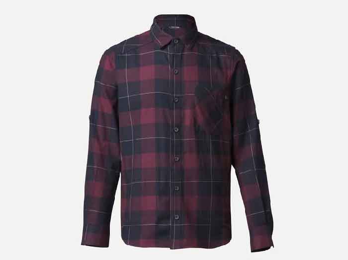 Men's Travel Shirt 100 Warm Bordeaux