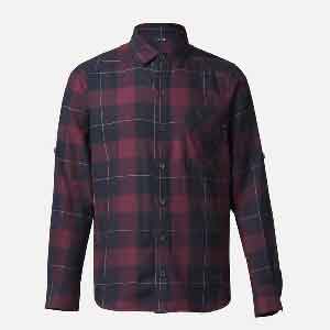 Men's Travel Shirt 100 Warm Bordeaux